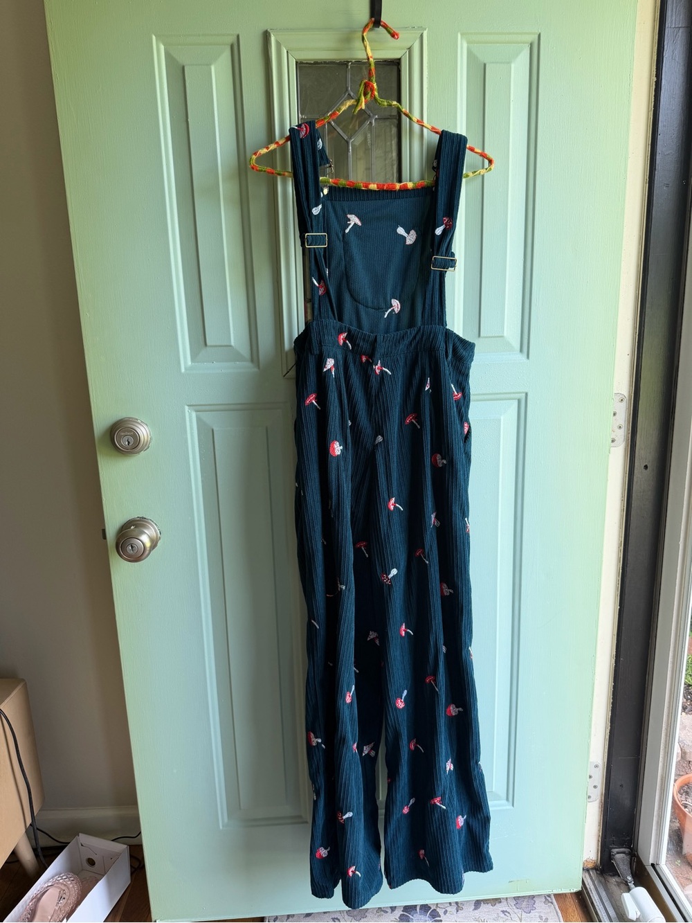 Dark Blue Mushroom Embroidered Jumpsuit - Picture 3 of 5